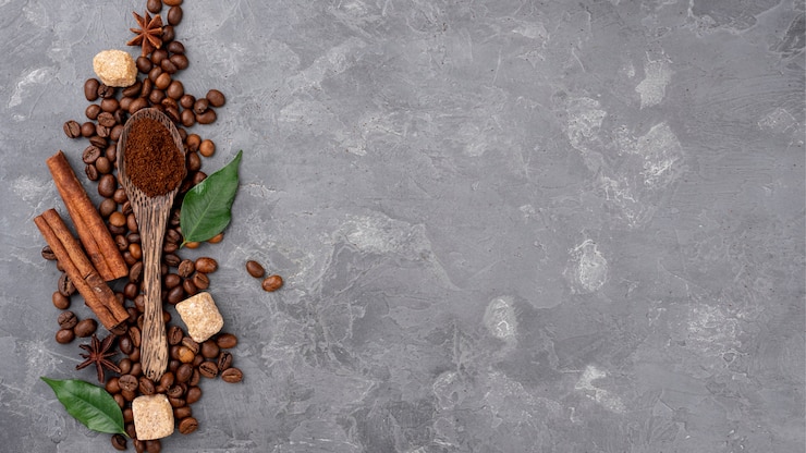 Photo gratuit flay lay de café avec copie espace