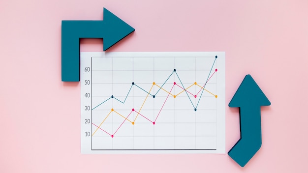 Photo gratuite flèches pour le graphique de l'économie