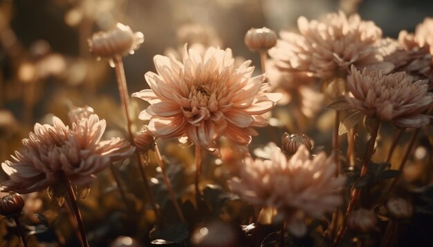 Fleur de marguerite vibrante en gros plan dans la nature générée par l'IA