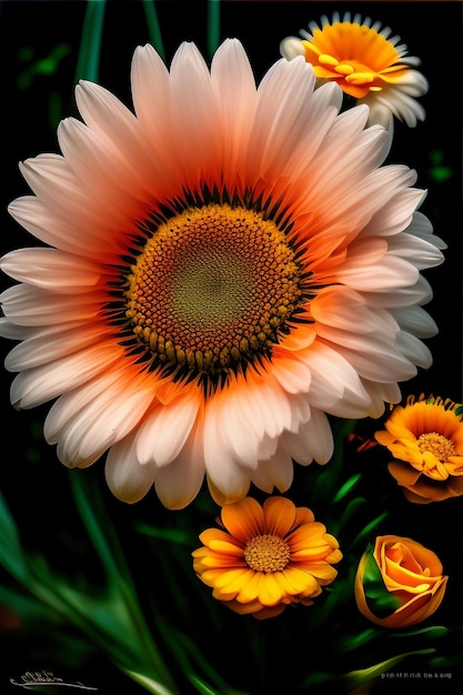 Photo gratuite une fleur orange et jaune