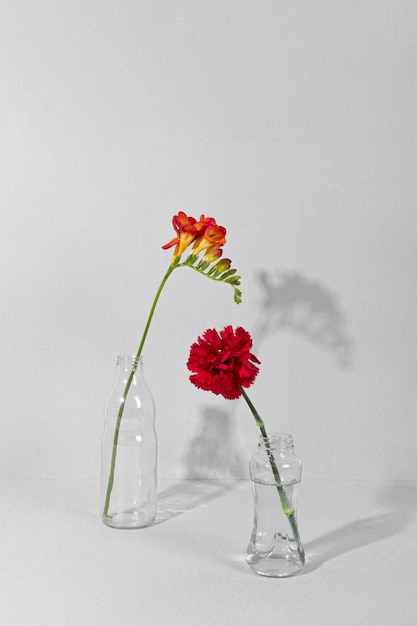 Photo gratuite fleurs en fleurs dans un vase sur la table