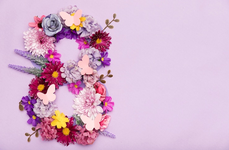 Photo gratuit fleurs de la journée internationale de la femme