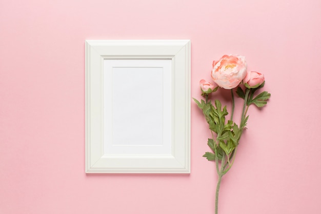 Fleurs roses avec cadre