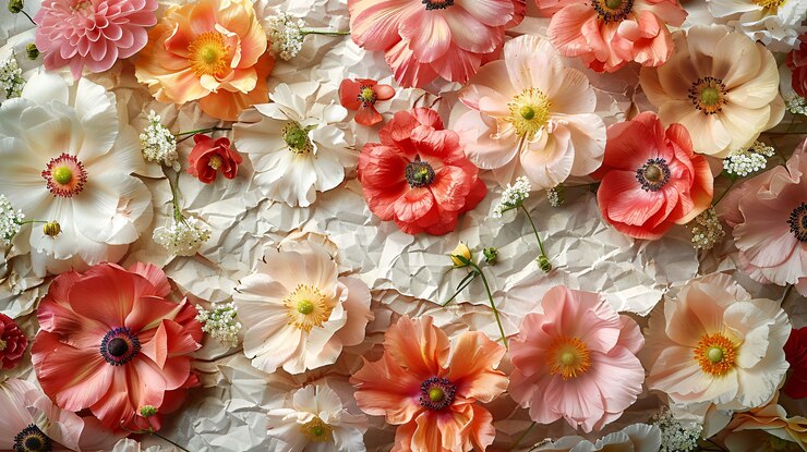 Photo gratuit des fleurs séchées sur du papier déchiré