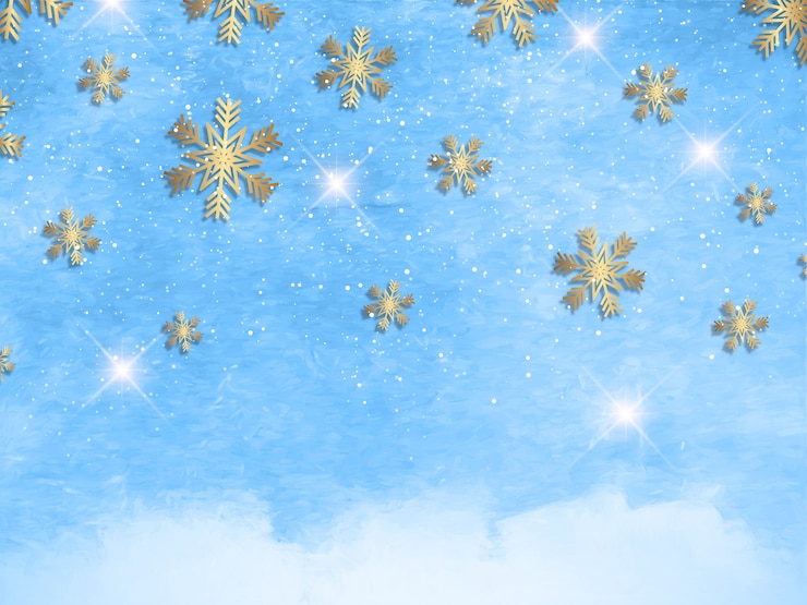 Photo gratuit flocons de neige de noël sur une texture aquarelle
