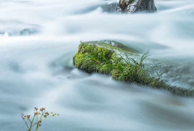 Flux passant par des roches