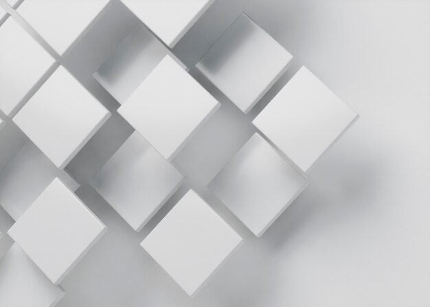 fond 3d avec des cubes blancs