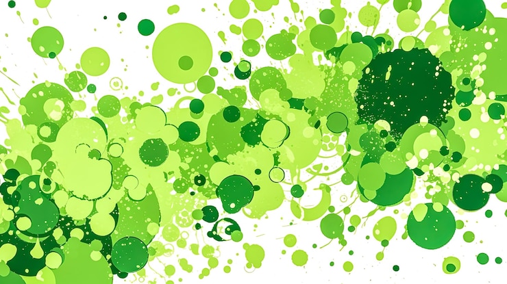 Photo gratuit fond abstrait avec des ballons verts sur une ia générative blanche