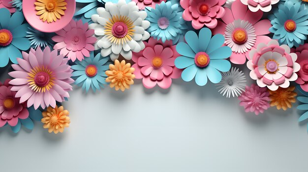 Fond abstrait avec des fleurs 3d