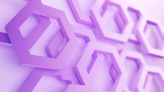 Fond Abstrait De Formes Hexagonales Violettes, Arrière-plan Géométrique, Rendu 3d Photo Premium