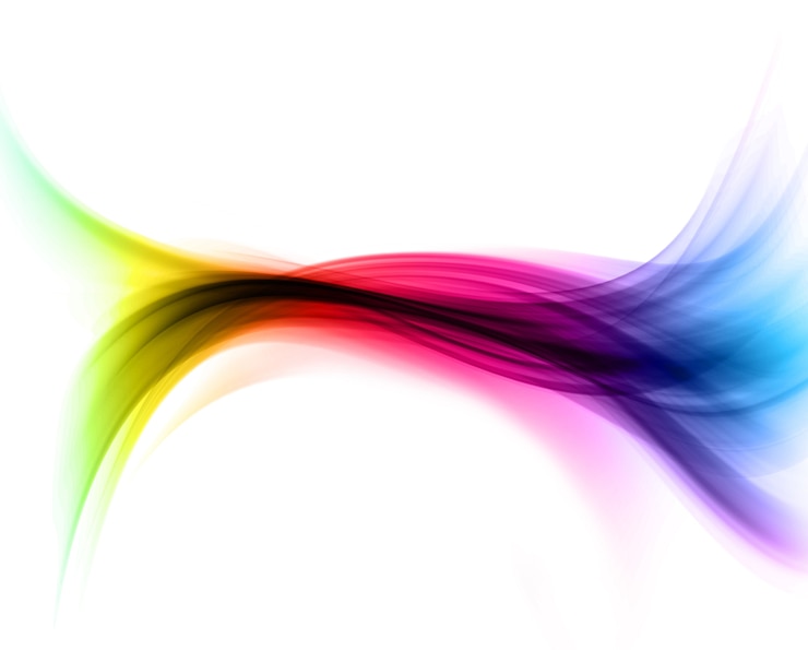 Photo gratuit fond abstrait de lignes fluides en couleurs arc-en-ciel