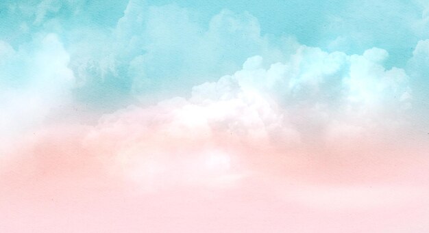 fond aquarelle nuage coucher de soleil