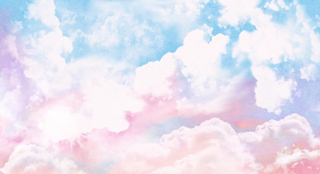 fond aquarelle nuage paysage de rêve