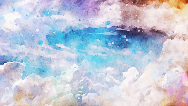 Photo gratuit fond aquarelle nuageux de couleur mélangée
