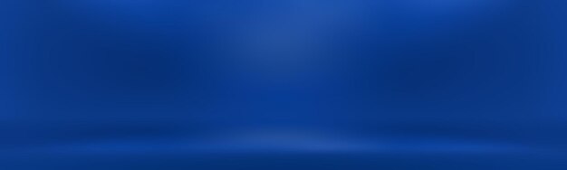 Fond bleu dégradé de luxe abstrait bleu foncé lisse avec bannière de studio vignette noire