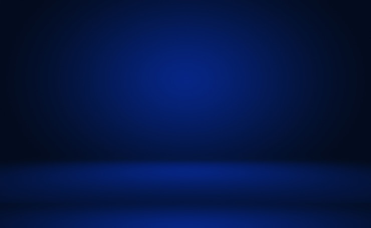 Photo gratuit fond bleu dégradé de luxe abstrait. bleu foncé lisse avec vignette noire studio banner.