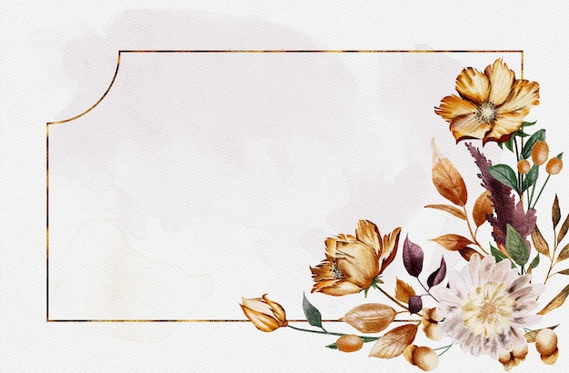 Photo gratuite fond de cadre floral détaillé aquarelle