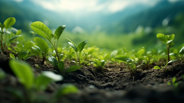 Photo gratuite fond de champs de plantes biologiques et écologiques en croissance