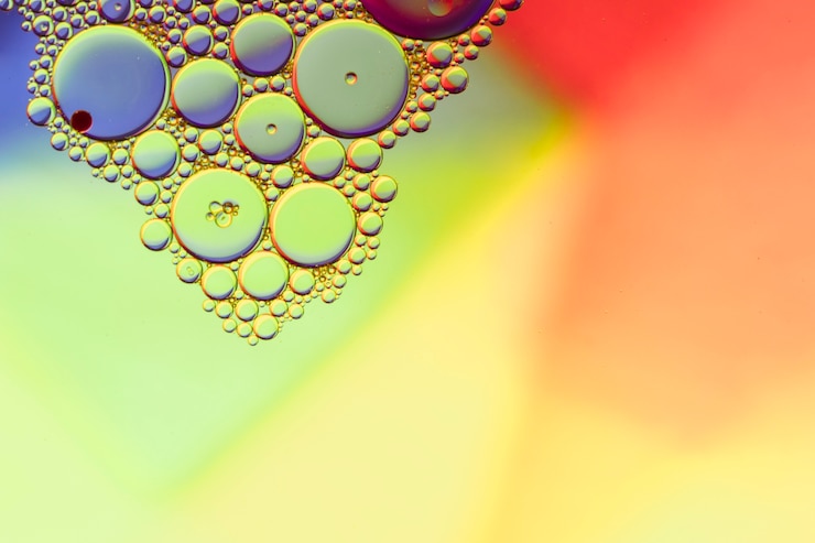 Photo gratuit fond coloré simpliste avec des bulles