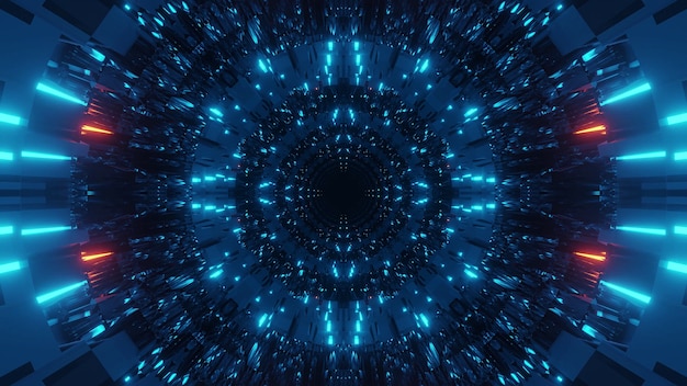 Fond cosmique avec des lumières laser colorées rouges et bleues - parfait pour un fond d'écran numérique