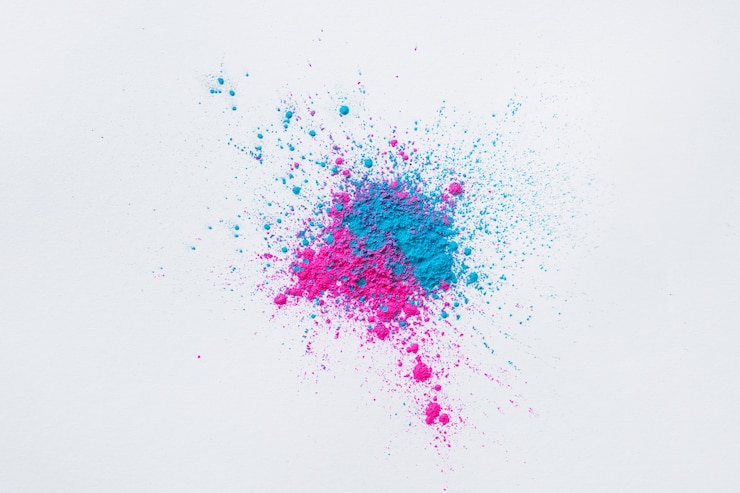 Photo gratuit fond de couleur holi sur fond blanc