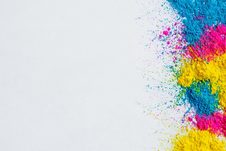 Photo gratuit fond de couleur holi sur fond blanc
