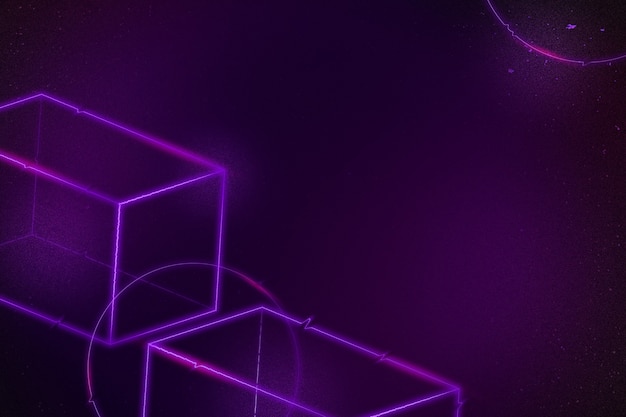 Fond cuboïde 3D néon violet géométrique