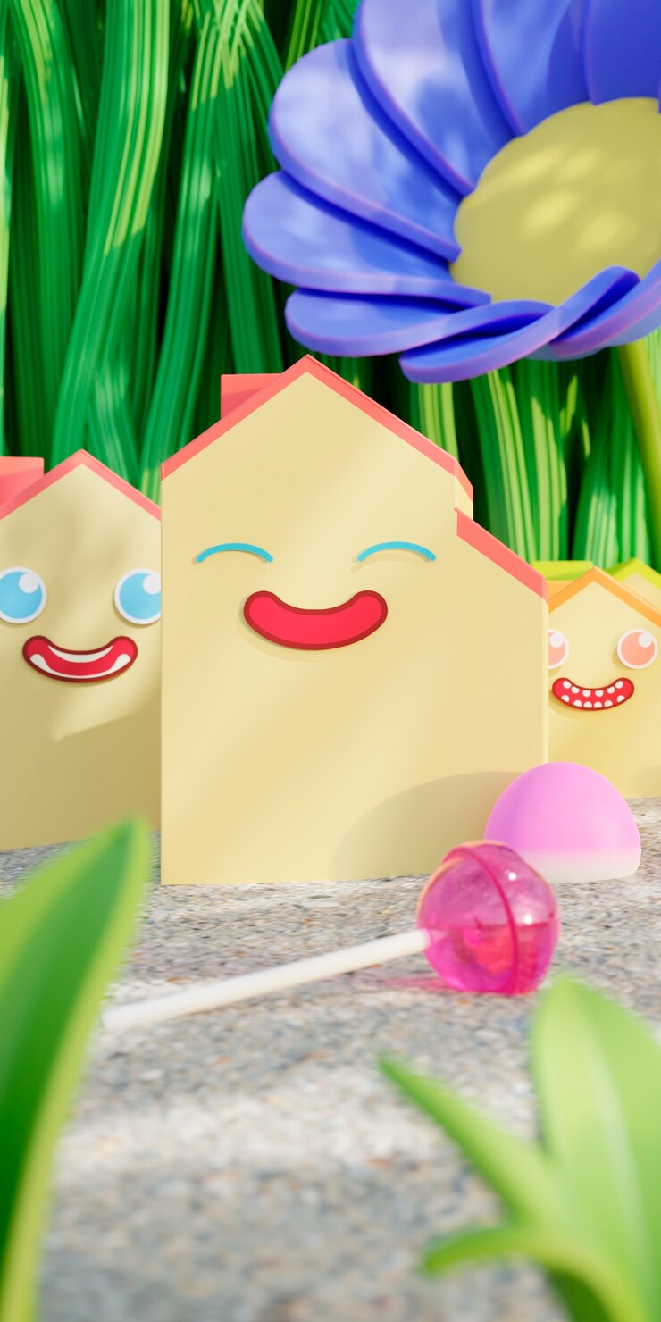 Photo gratuit fond de dessin animé 3d pour les enfants