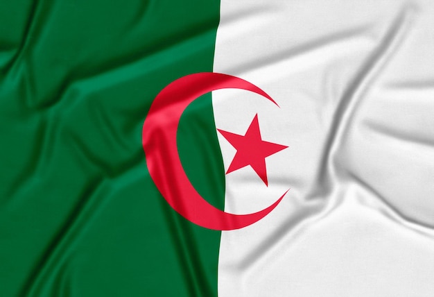 Photo gratuite fond de drapeau algérien réaliste
