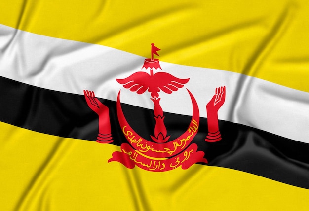 Fond de drapeau Brunei réaliste