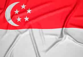 Photo gratuite fond de drapeau réaliste de singapour