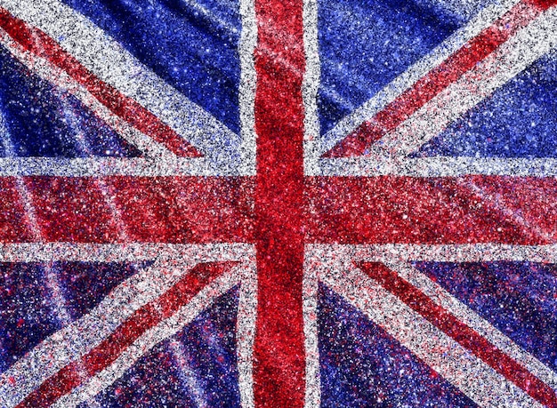 Fond de drapeau Union Jack avec effet scintillant