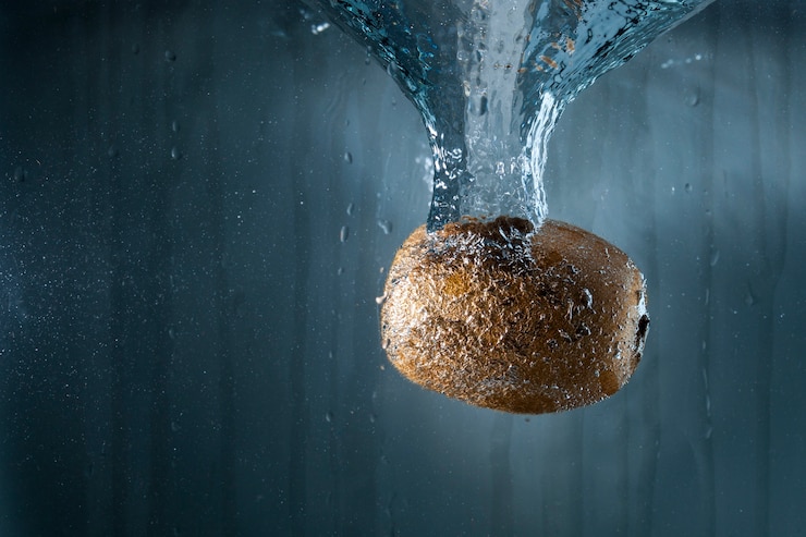 Photo gratuit fond d&#39;eau avec kiwi