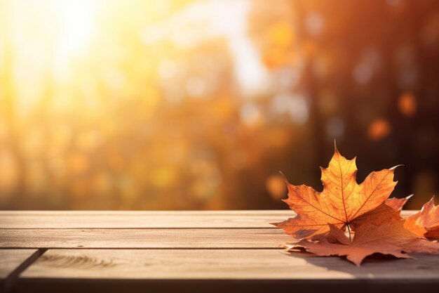 Fond de feuilles d'automne sec avec du bois