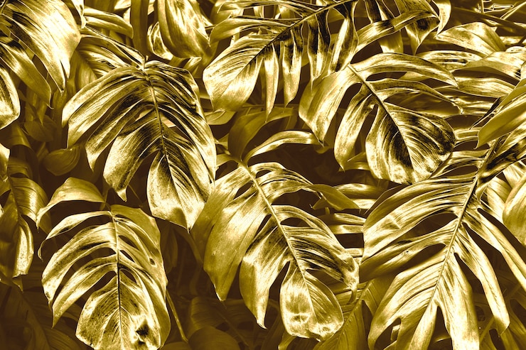 Photo gratuit fond de feuilles d'or