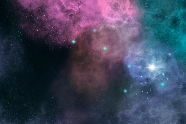 Fond de galaxie coloré avec des étoiles brillantes