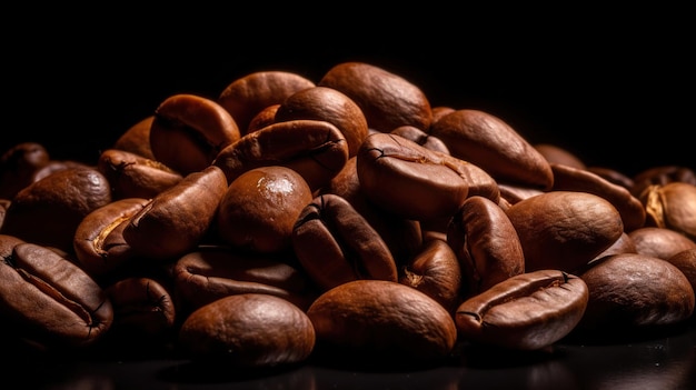 Photo gratuite fond de grains de café torréfiés ai génératif