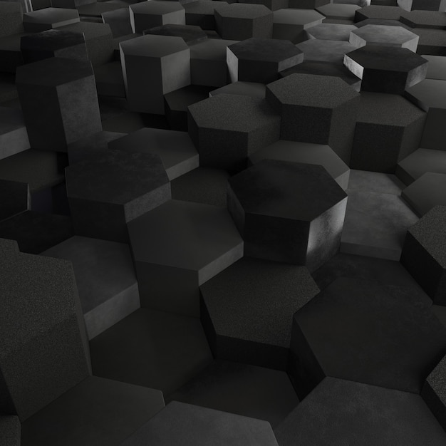 Fond hexagonal abstrait géométrique 3D