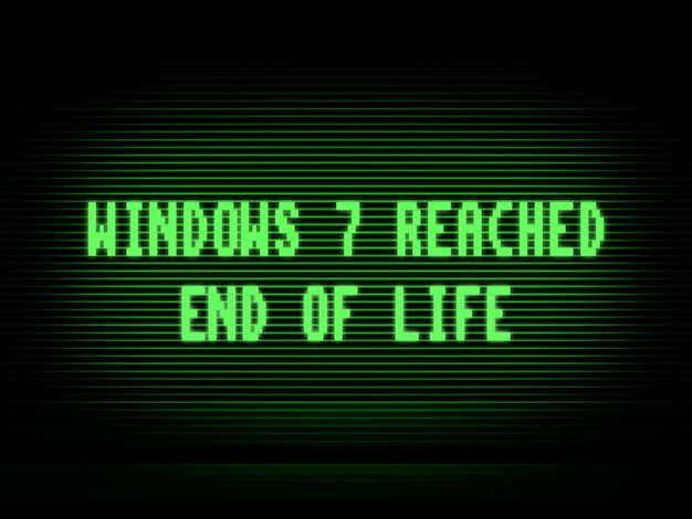 Fond d'illustration de fin de vie de windows 7