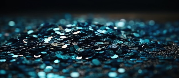 Fond de luxe festif avec des étincelles scintillantes bleues AI Generated Image