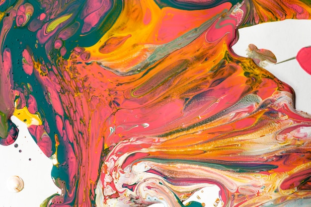Fond de marbre liquide coloré abstrait art expérimental de texture fluide