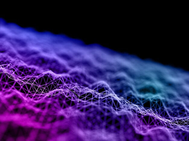 Fond moderne 3D avec connexion de lignes fluides et de points