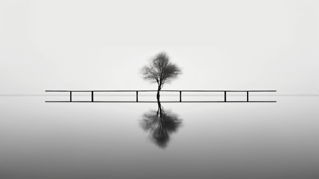 Photo gratuite fond noir et blanc avec arbre