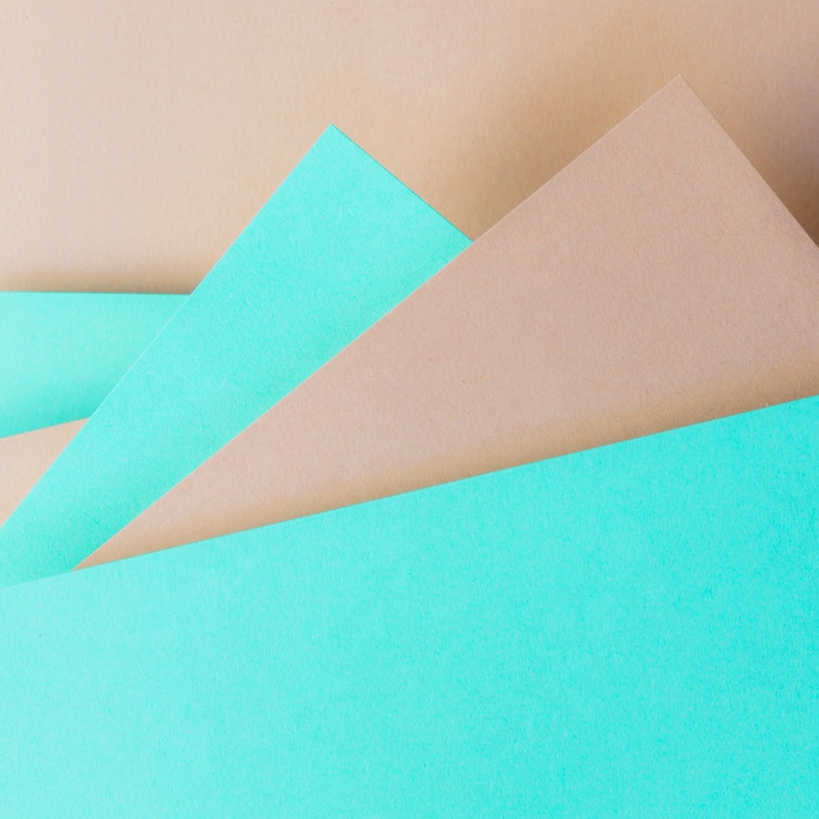 Photo gratuit fond de papier triangulaire turquoise et marron pour bannière