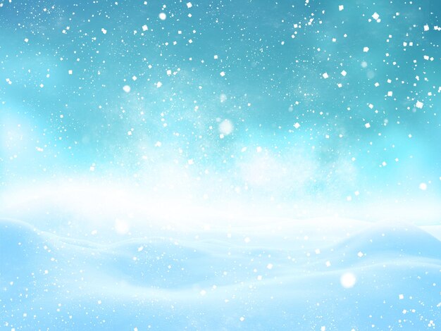 Fond de paysage de Noël avec des chutes de neige