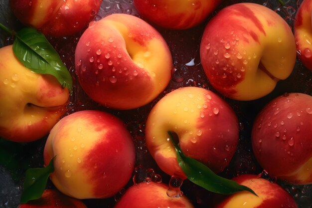 fond de pêches de fruits frais