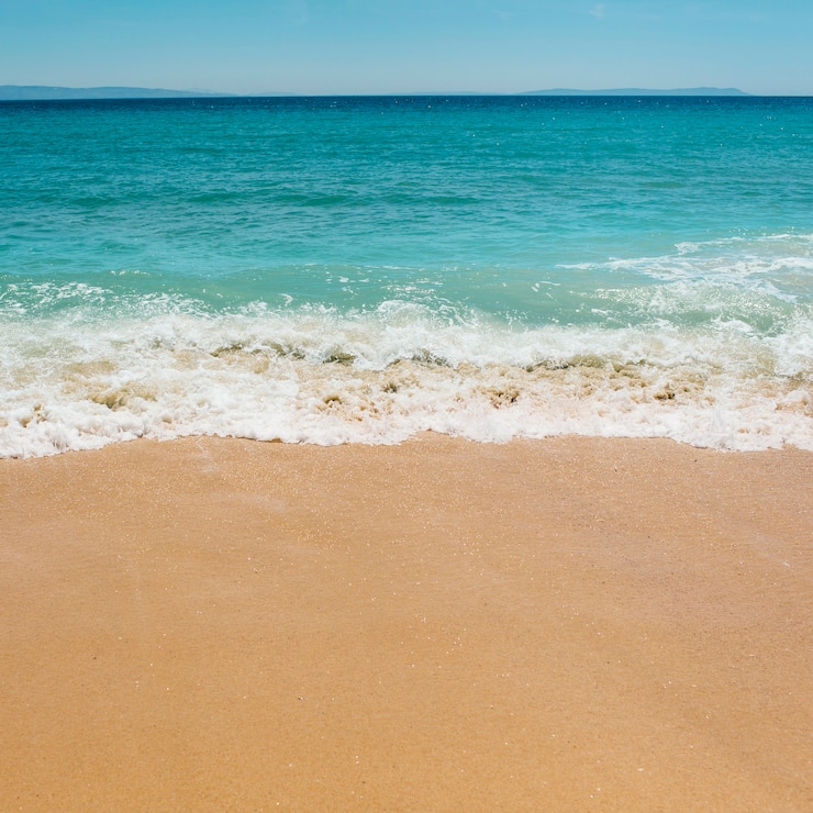 Photo gratuit fond de plage avec des vagues