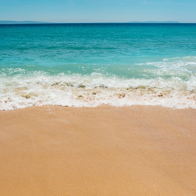 Fond de plage avec des vagues