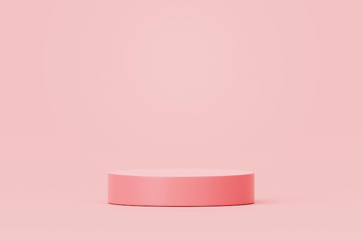 Photo gratuit fond de podium de stand de produit de podium pastel rose pour le rendu 3d de placement de produit