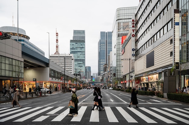 Fond de rue de tokyo moderne